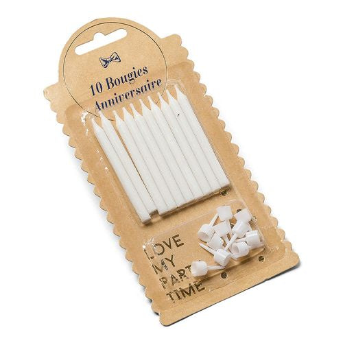 10 bougies blanche et paillettes