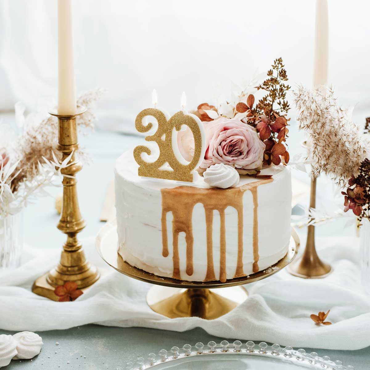 PartyDéco - Bougies d'anniversaire 30 Or