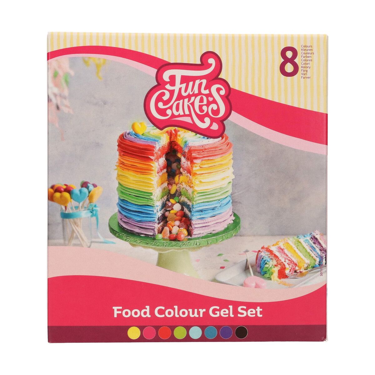 Funcakes - Set de 8 colorants alimentaire gel 30g