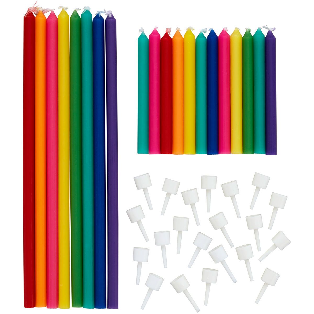 Wilton - 20 petites et grandes bougies multicolors