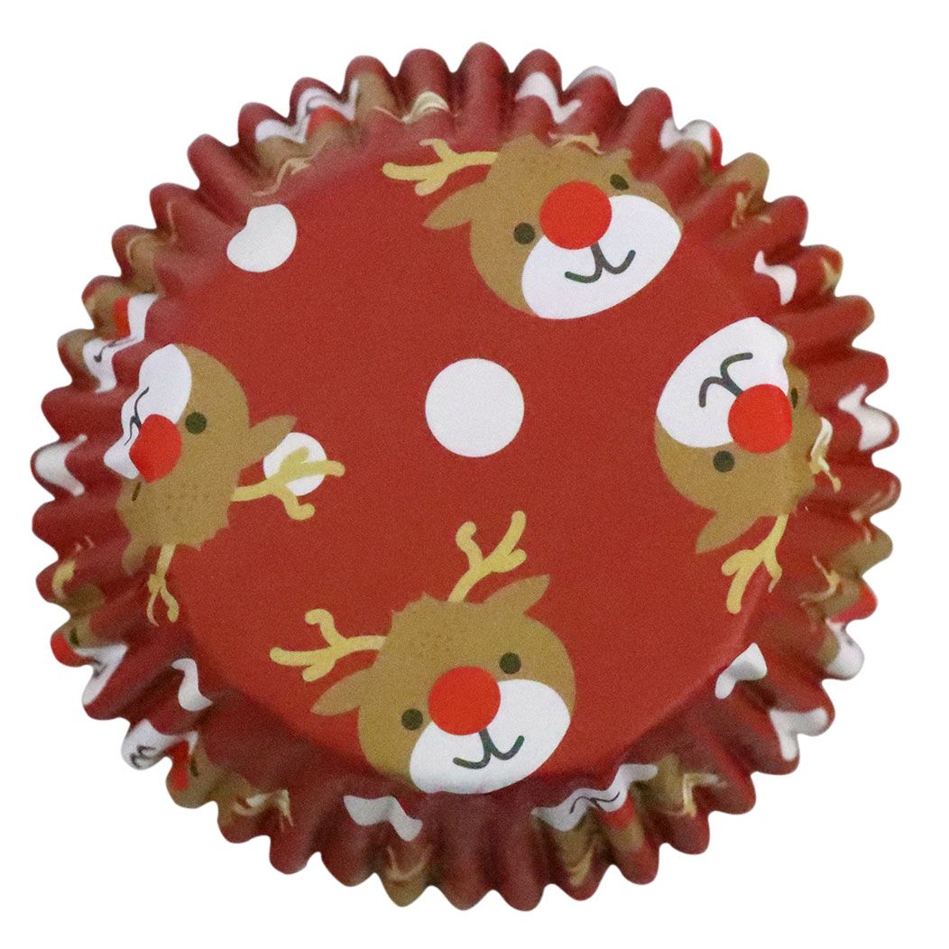 PME - 30 caissettes à cupcakes renne de noël