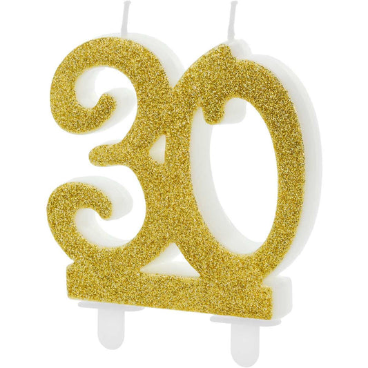 PartyDéco - Bougies d'anniversaire 30 Or