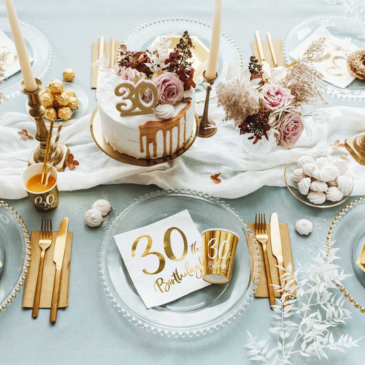 PartyDéco - Bougies d'anniversaire 30 Or