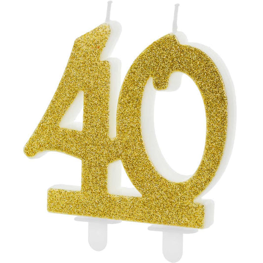 PartyDéco - Bougies d'anniversaire 40 Or
