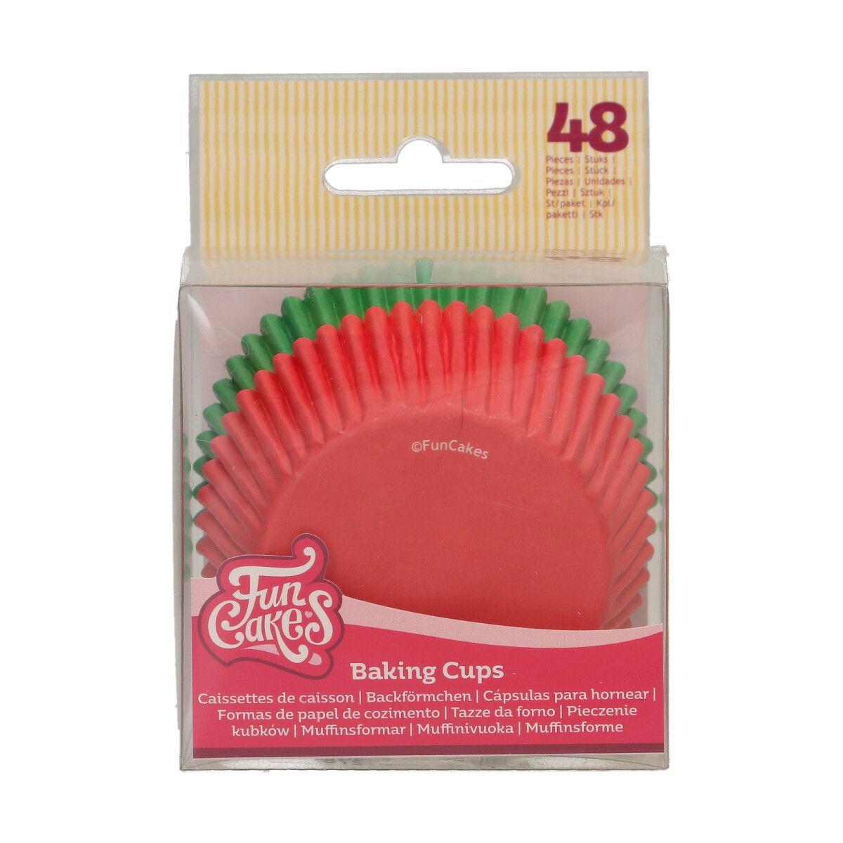 Funcakes - Caissettes à cupcakes rouges et vertes x48