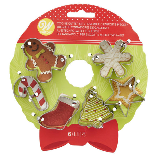 Wilton - Set de 6 Emporte-pièces couronne de Noël