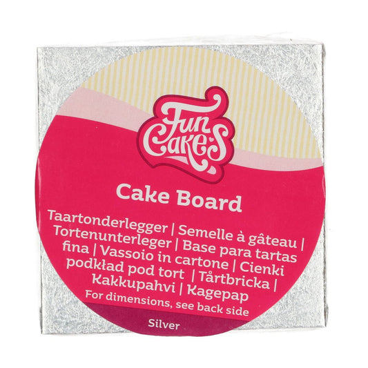 Funcakes - Fond argent fin carré 10cm