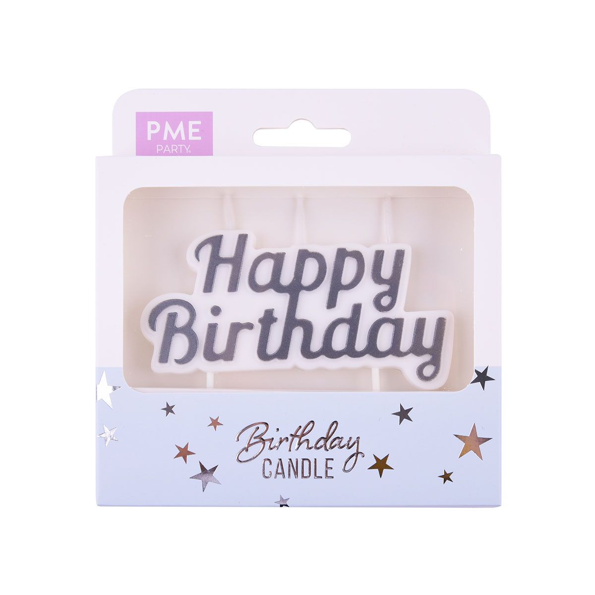 PME - Bougie Happy Birthday argent