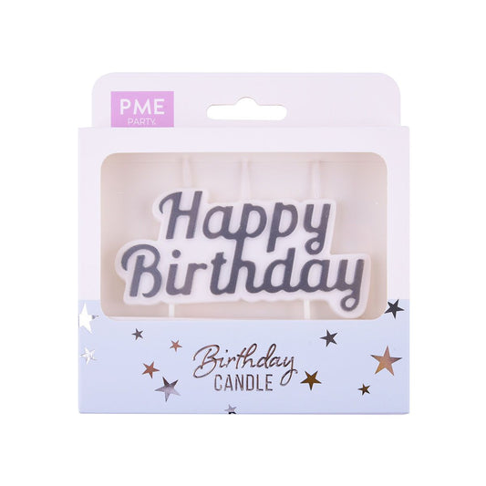 PME - Bougie Happy Birthday argent