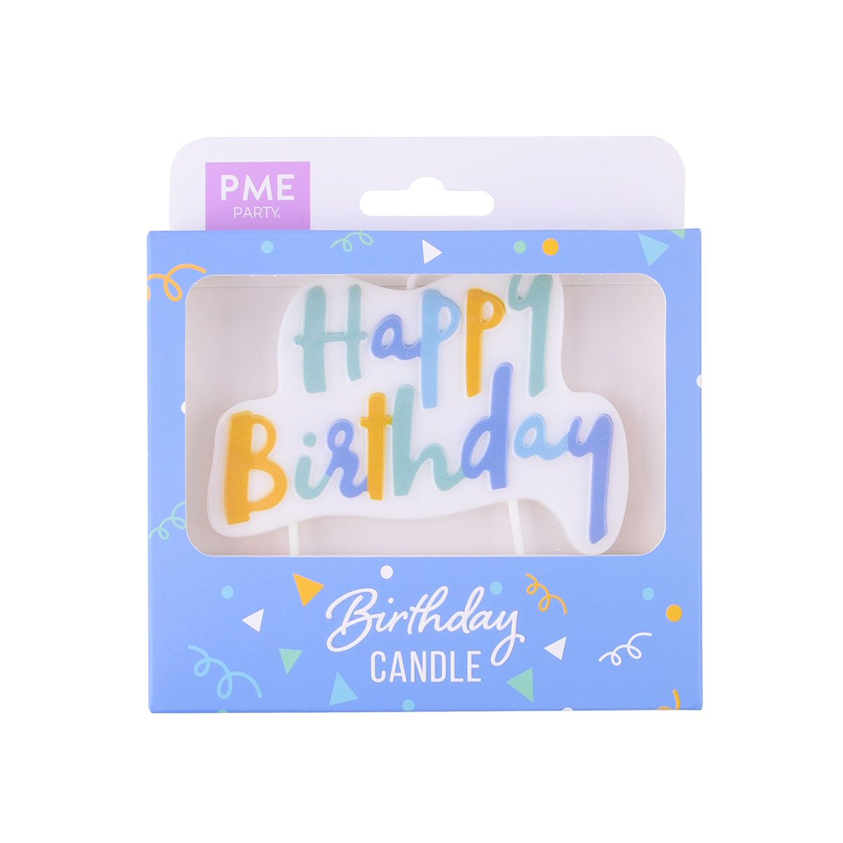 PME - Bougie Happy Birthday bleu pastel