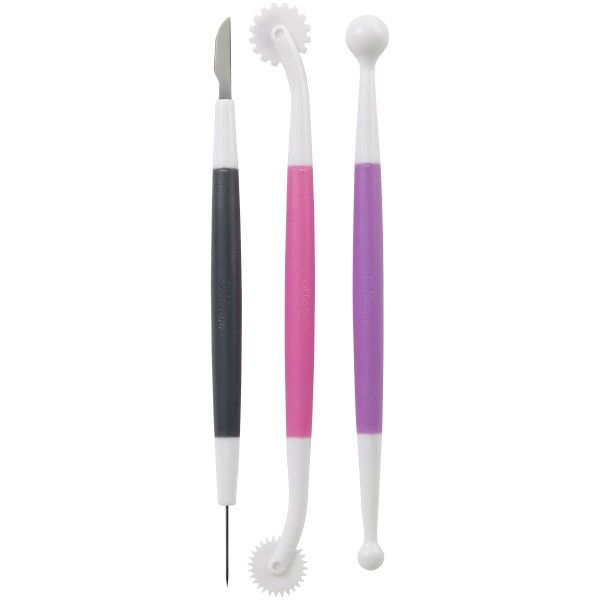 Wilton - Set de 3 doubles ustensiles pour pâte à sucre